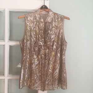 Metallic Ruffle Blouse