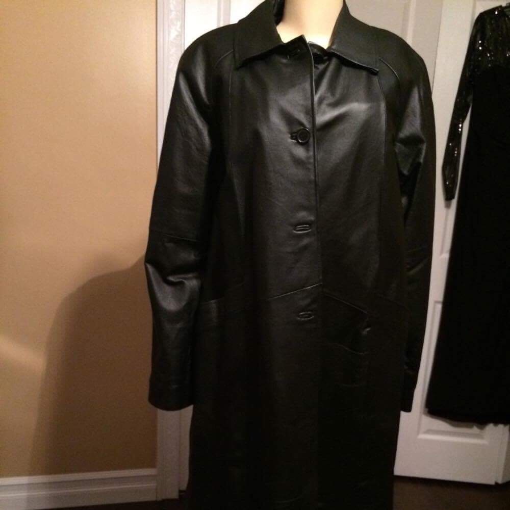 Trench style leather jacket
