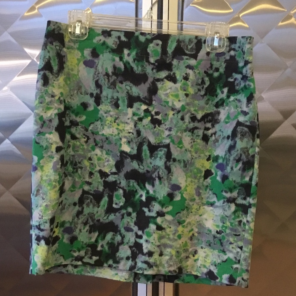 Cynthia Rowley abstract water color mini skirt
