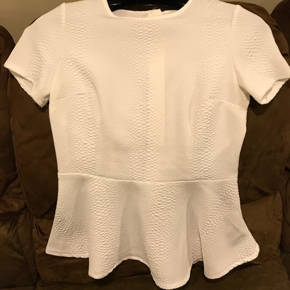 white peplum top