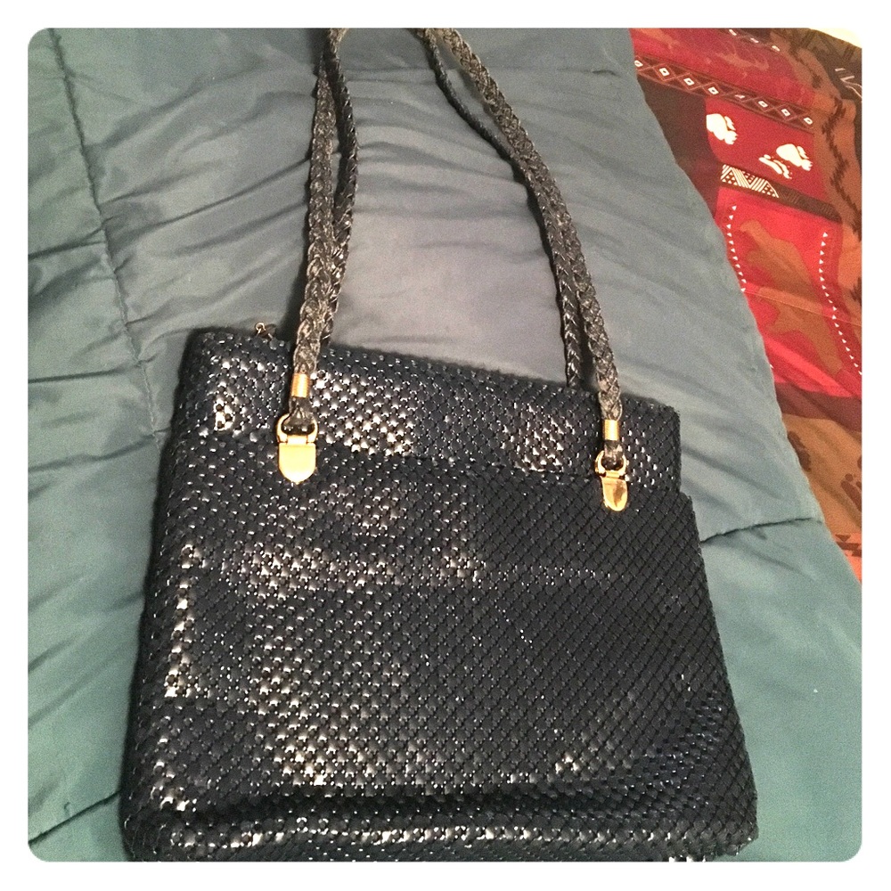 🦋🔷 Vintage Glossy Navy Blue Pocketbook
