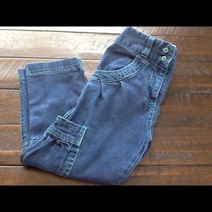 Little Girls Cargo Style Jeans w/ Elastic Waist