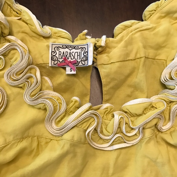 Baraschi Yellow Ruffled Top - Picture 2 of 3