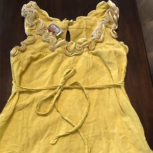 Baraschi Yellow Ruffled Top
