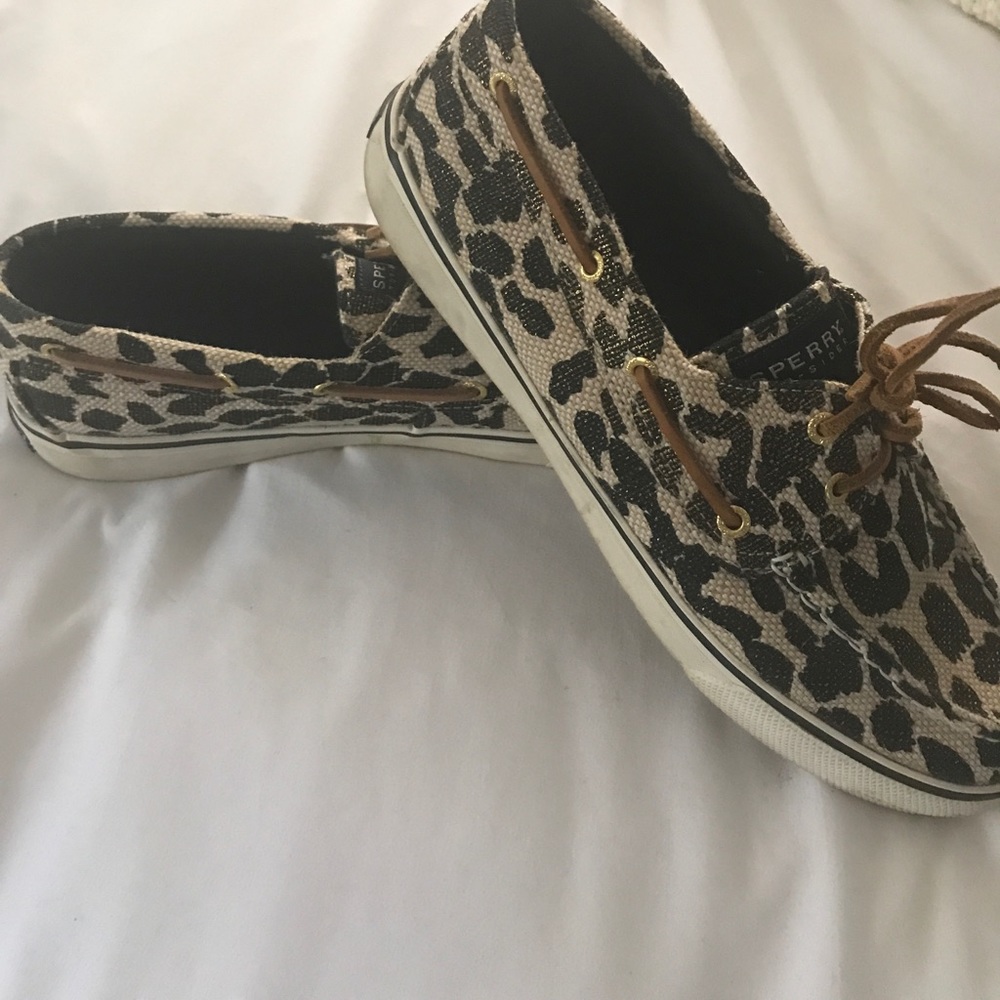 Sperry Top Sider Leopard print boat shoes
