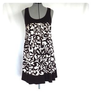 Graphic Brown & White Knit Dress