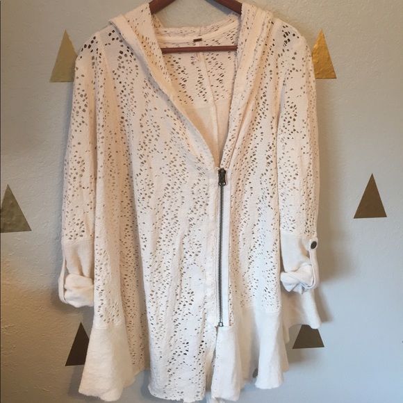 Free People Jackets & Blazers - Free People Crochet Hoodie Jacket