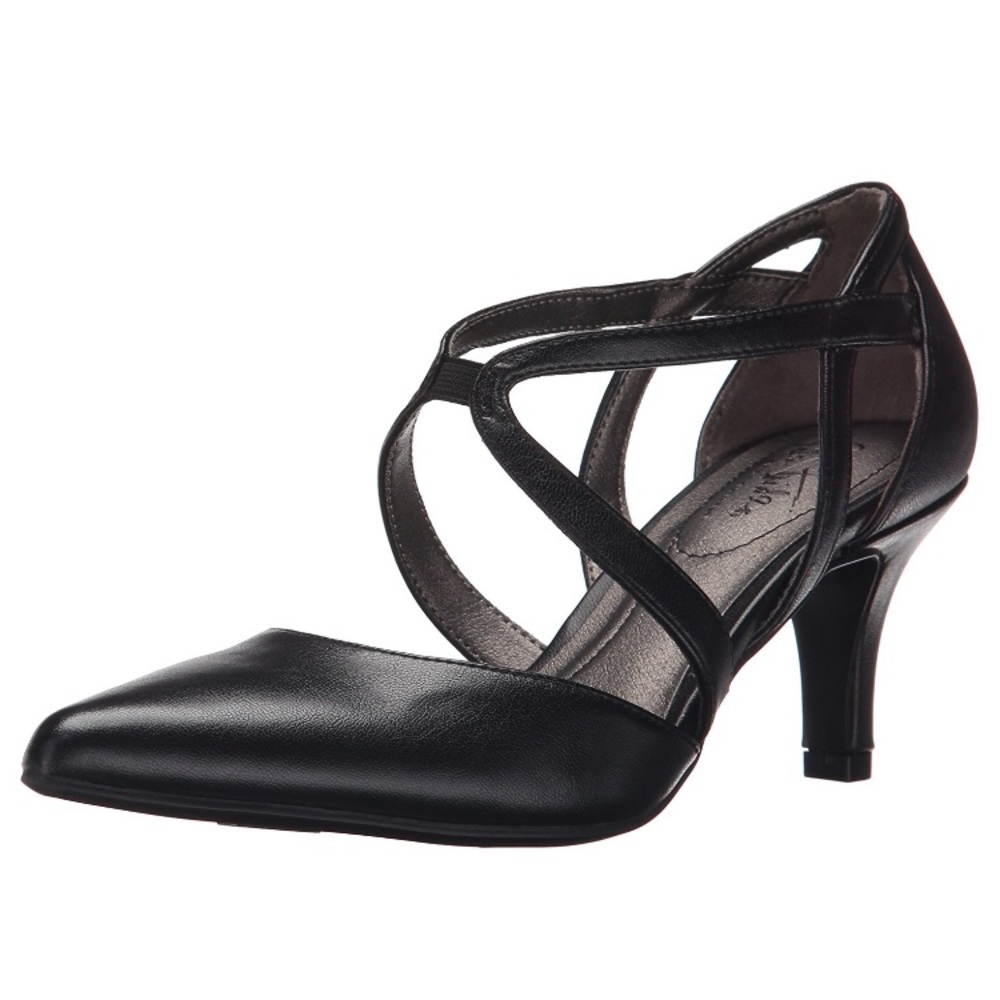 Life Stride black strappy heels, nwt.  8.5 wide