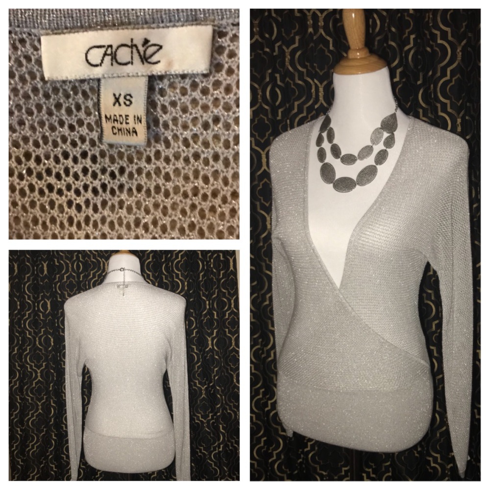 SOLD - Cache Silver Ballet Sweater