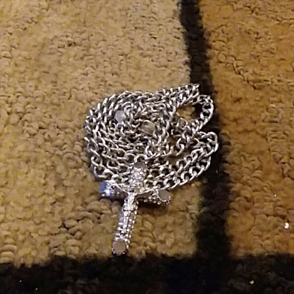32" cuban link with icy cross