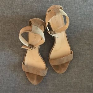 J Crew size 7.5, nude suede sandals