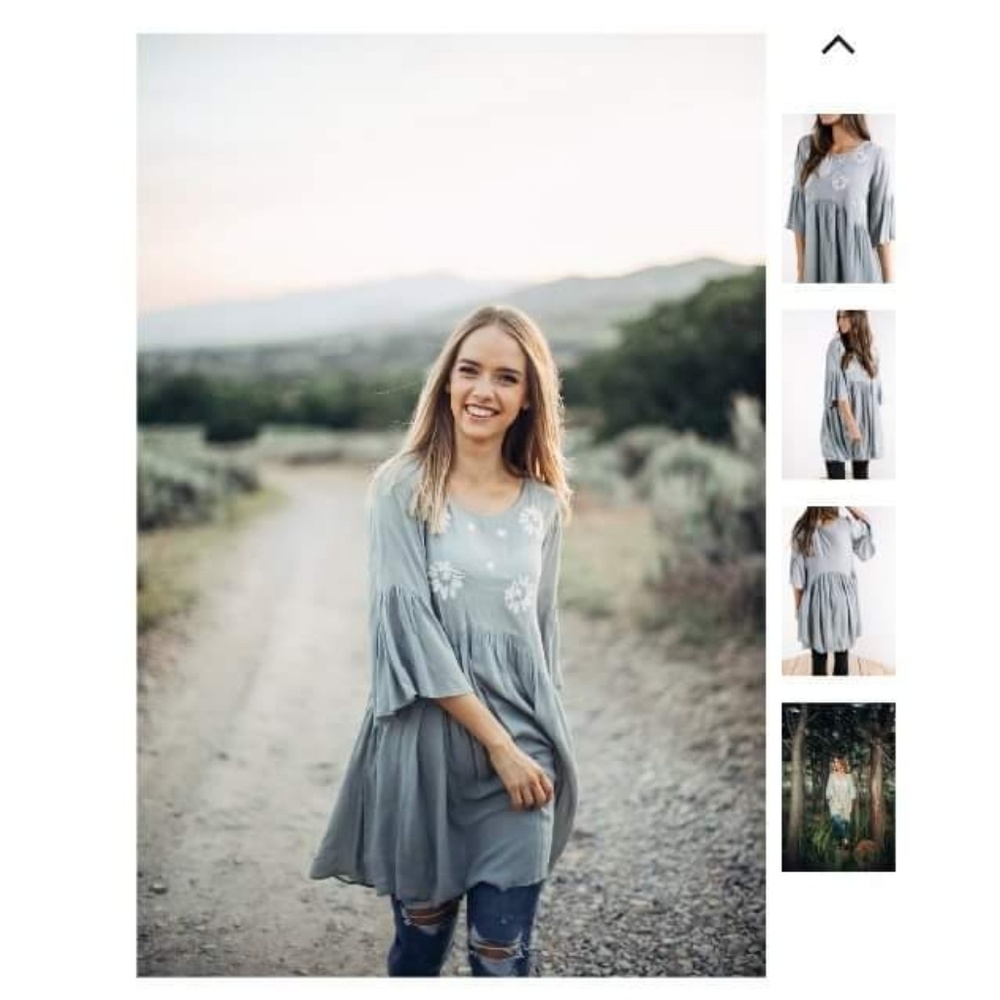 Ice Blue Embroidered Tunic