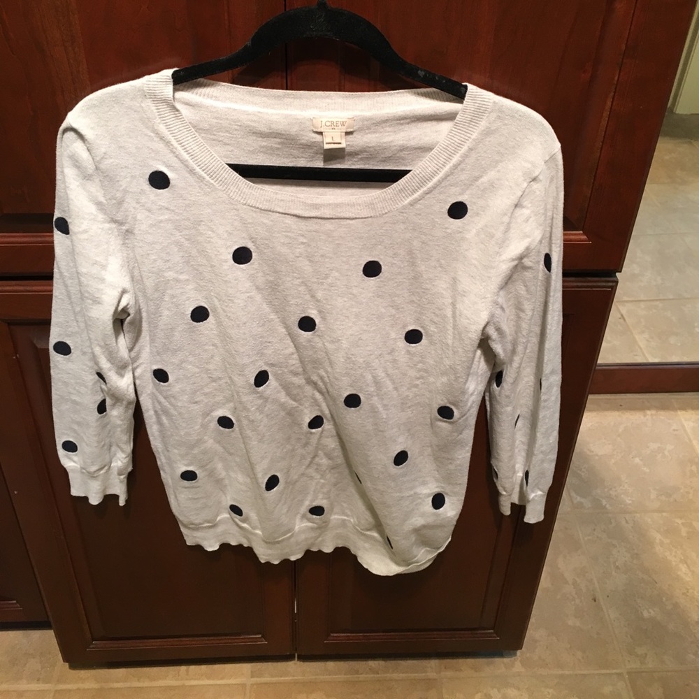 Polka dot 3/4 sleeve sweater