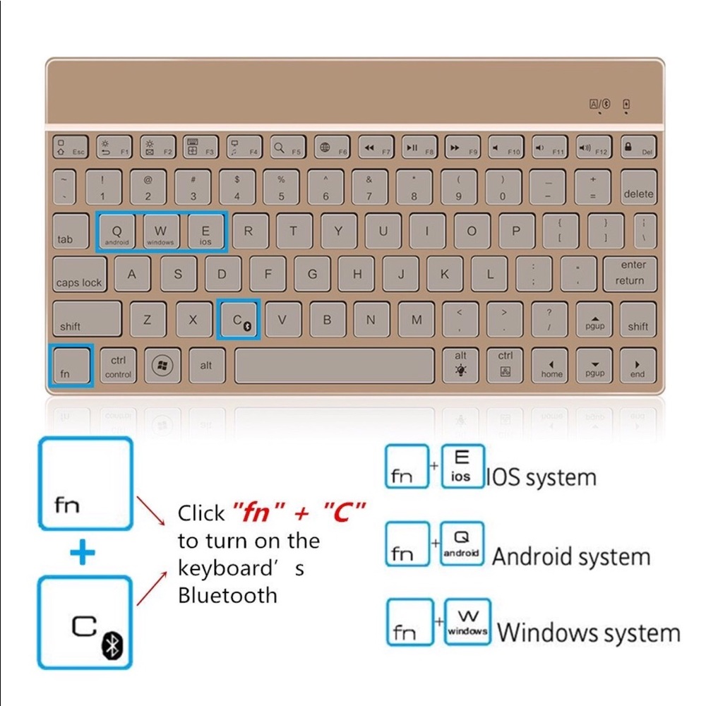 Apple I-pad 4, 3 & 2 cover with Keyboard - Picture 4 of 8