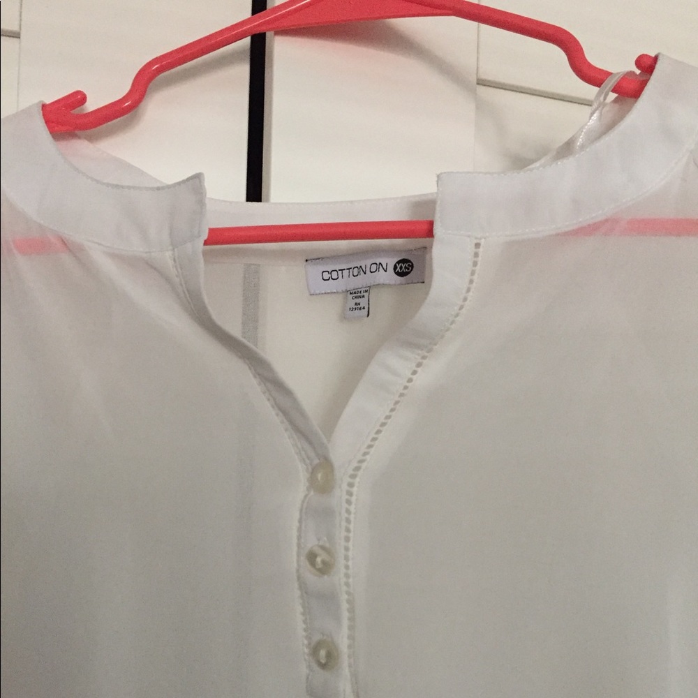 Cotton On Sheer White Tunic Top