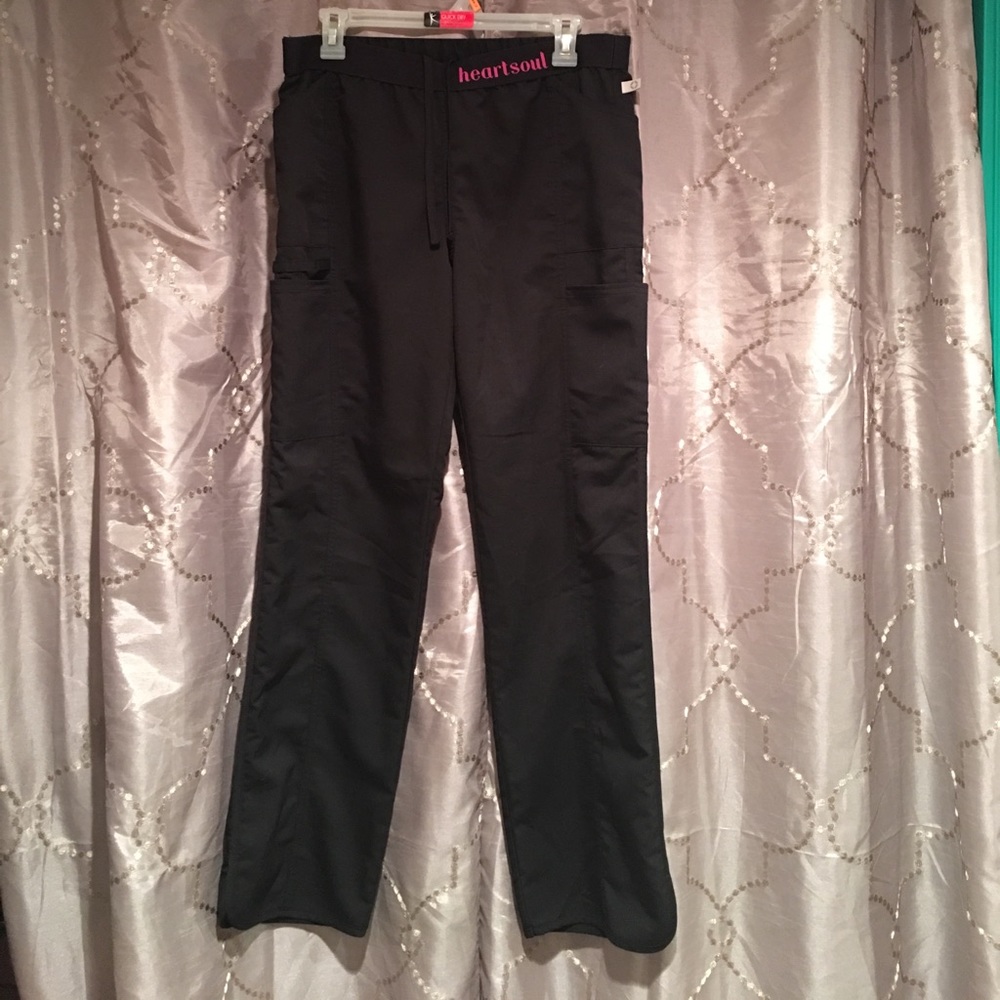 Heartsoul Black cargo style scrub pant M