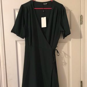 Fashion Union Plus Wrap Dress with Ribbon Tie