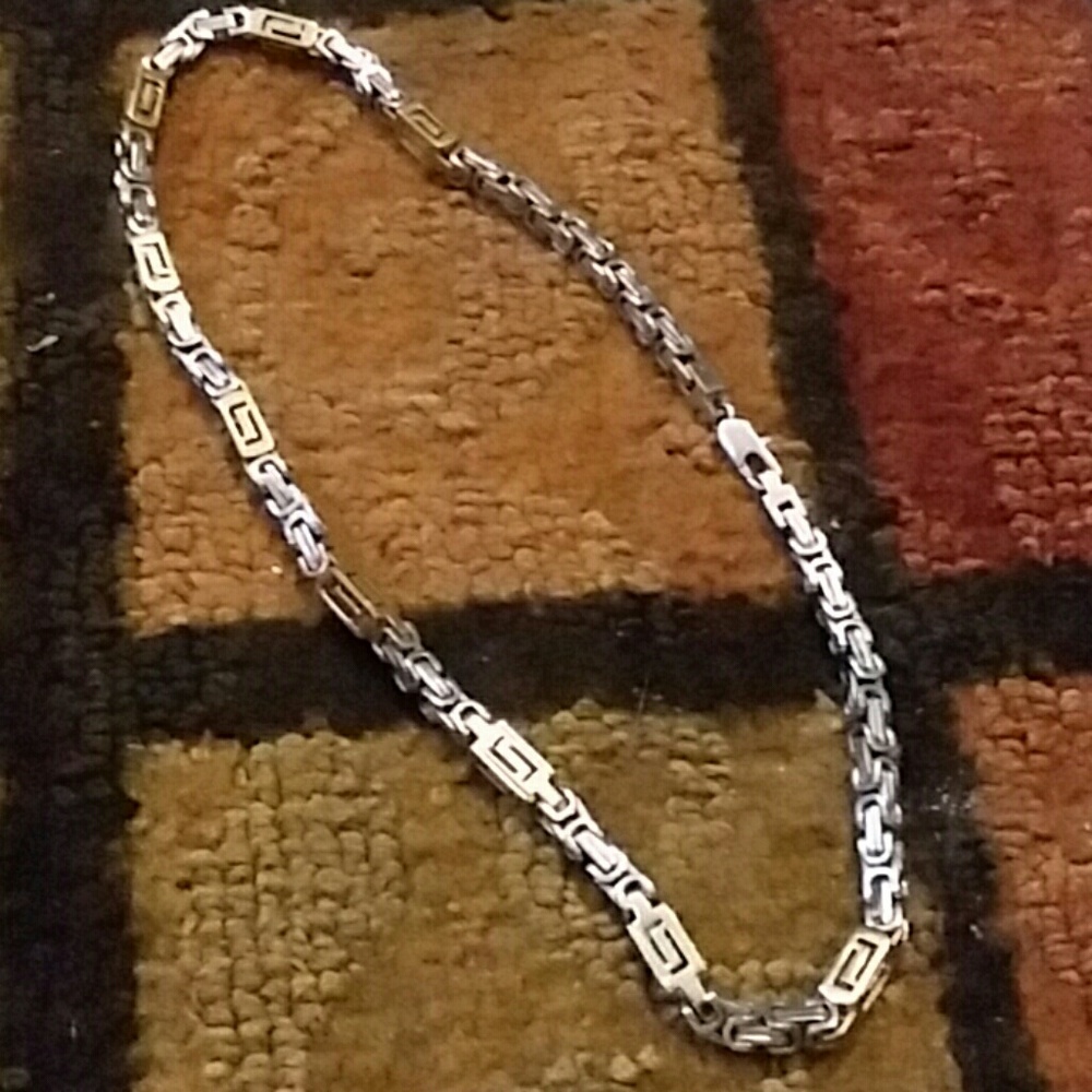 20 " two tone box braided necklace
