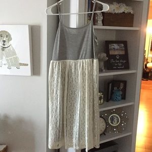 Grey & White Lace Dress