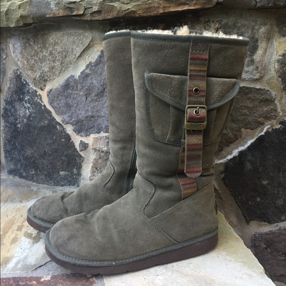 UGG Shoes - Ugg tall green pocket shearling boots Size-10