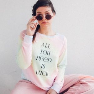 *Nwt* RARE WILDFOX all you need is luck sweater S