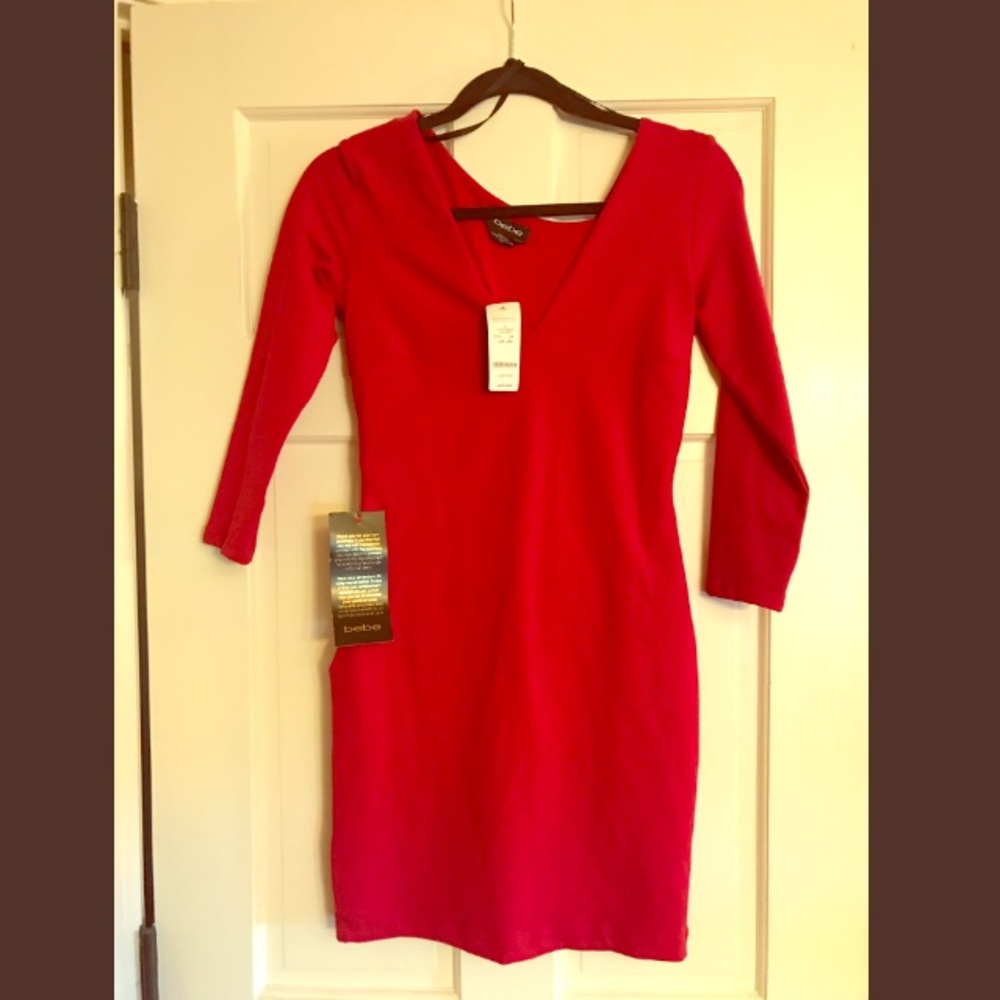 Bebe red mini dress M