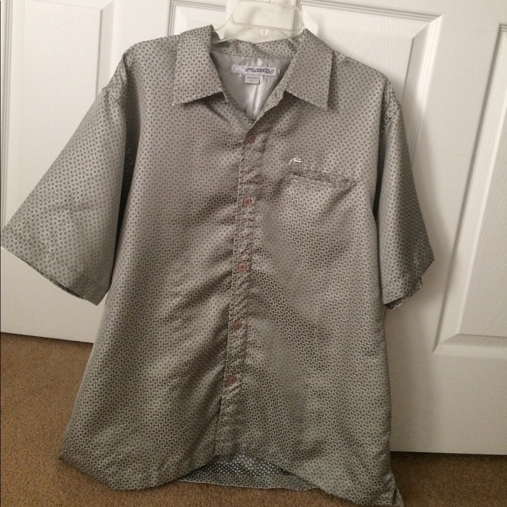 Men’s Grey Patterned Silky Shirt