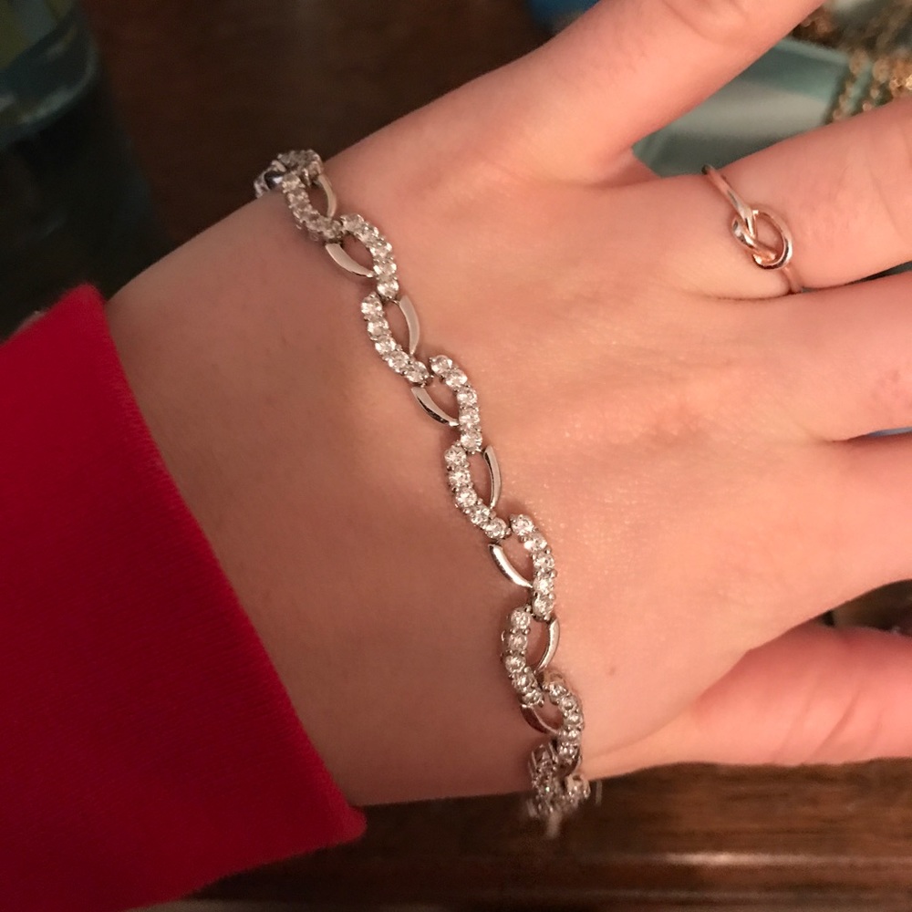 STERLING SILVER CZ INFINITY BRACELET