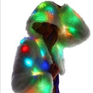 Light Up Faux Fur Rave Jacket (J. Valentine)