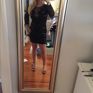 Express Sheer sleeve sequins dress