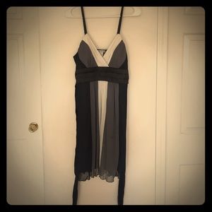 White, grey & black dress