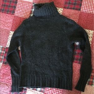 Marled grey cashmere turtleneck sweater Ann Taylor