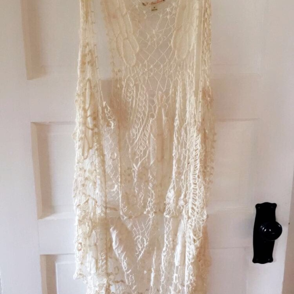 Lace tank top cardigan type thing