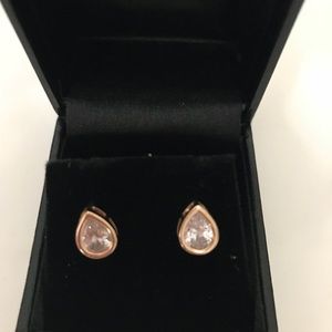 CZ diamond earrings pear shape