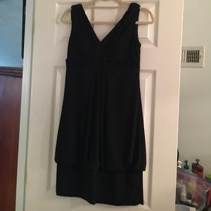 Black cocktail dress with scoop back