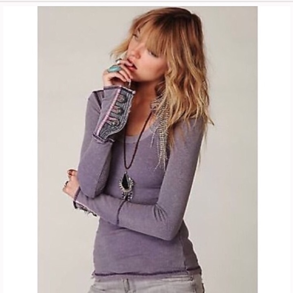Free People purple (mamba) motor cuff thermal MED.