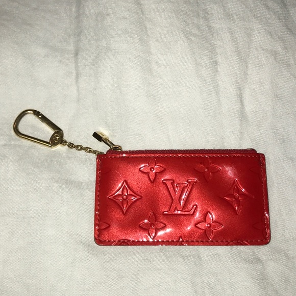 red keychain wallet