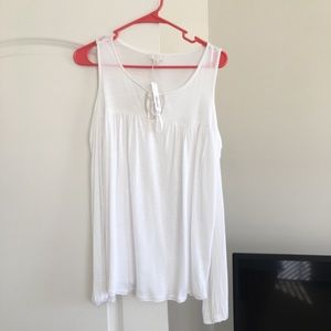 White off the shoulder long sleeve shirt