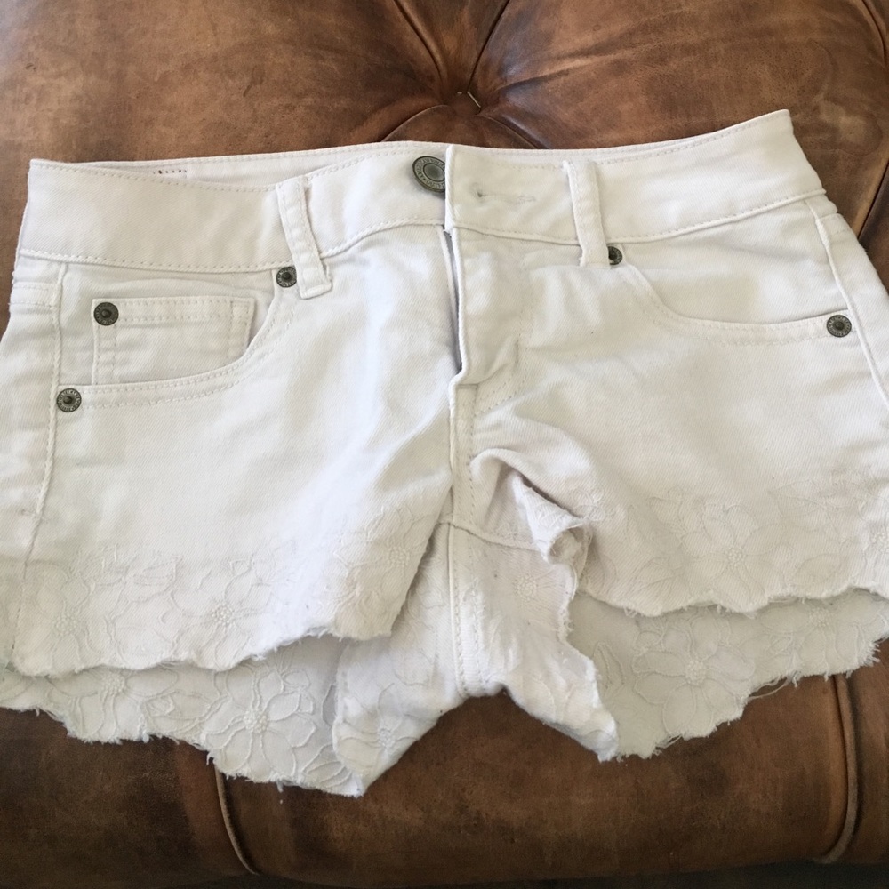 White embellished shorts