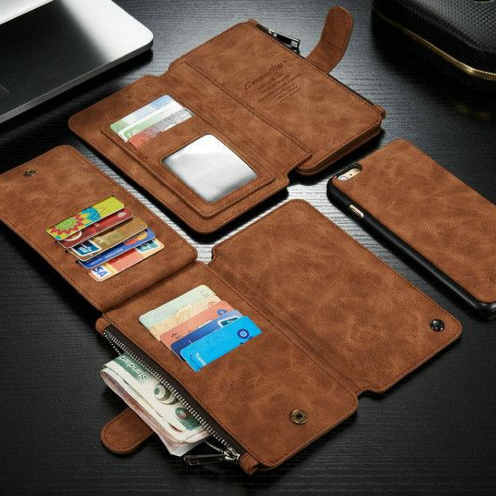 New Leather Removable Wallet Magnetic Flip Card