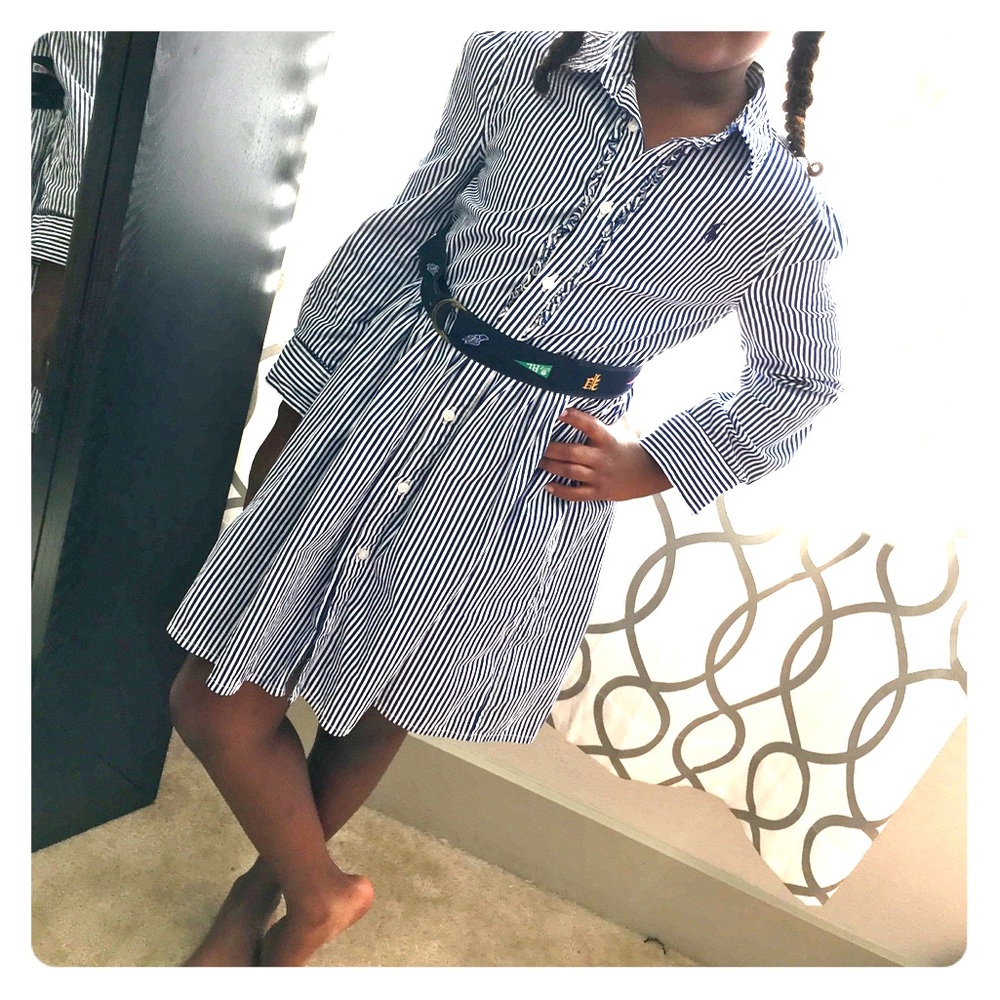 Girls Ralph Lauren stripped button down dress