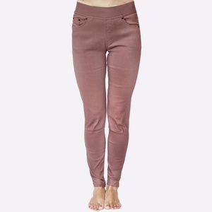 WOVEN SUPER STRETCH TWILL SKINNY PULL ON PANTS