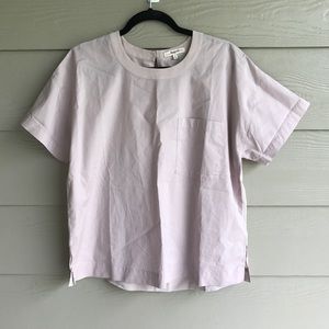 Madewell Lilac Pocket Cotton & Silk Top. Medium