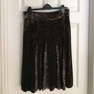 LOFT Velvet skirt with silk insets