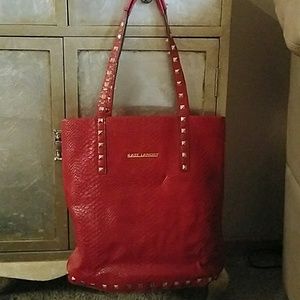 Kate Landry Red Snakeskin Texture Handbag