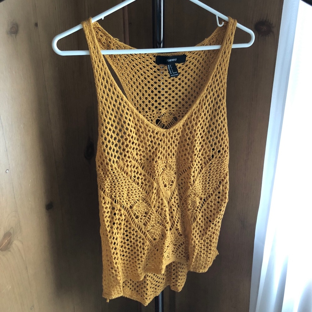 Knit tank in mustard yellow