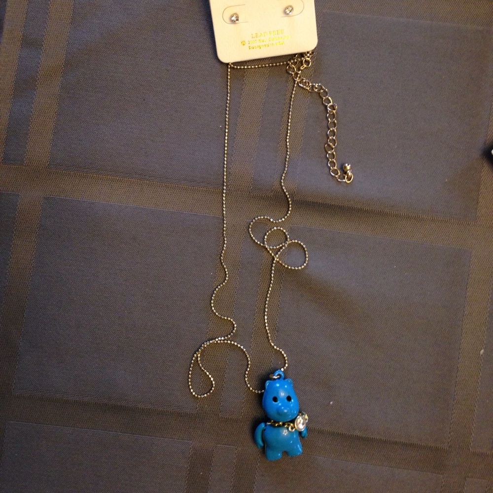 Gold Necklace With Bear Dangle