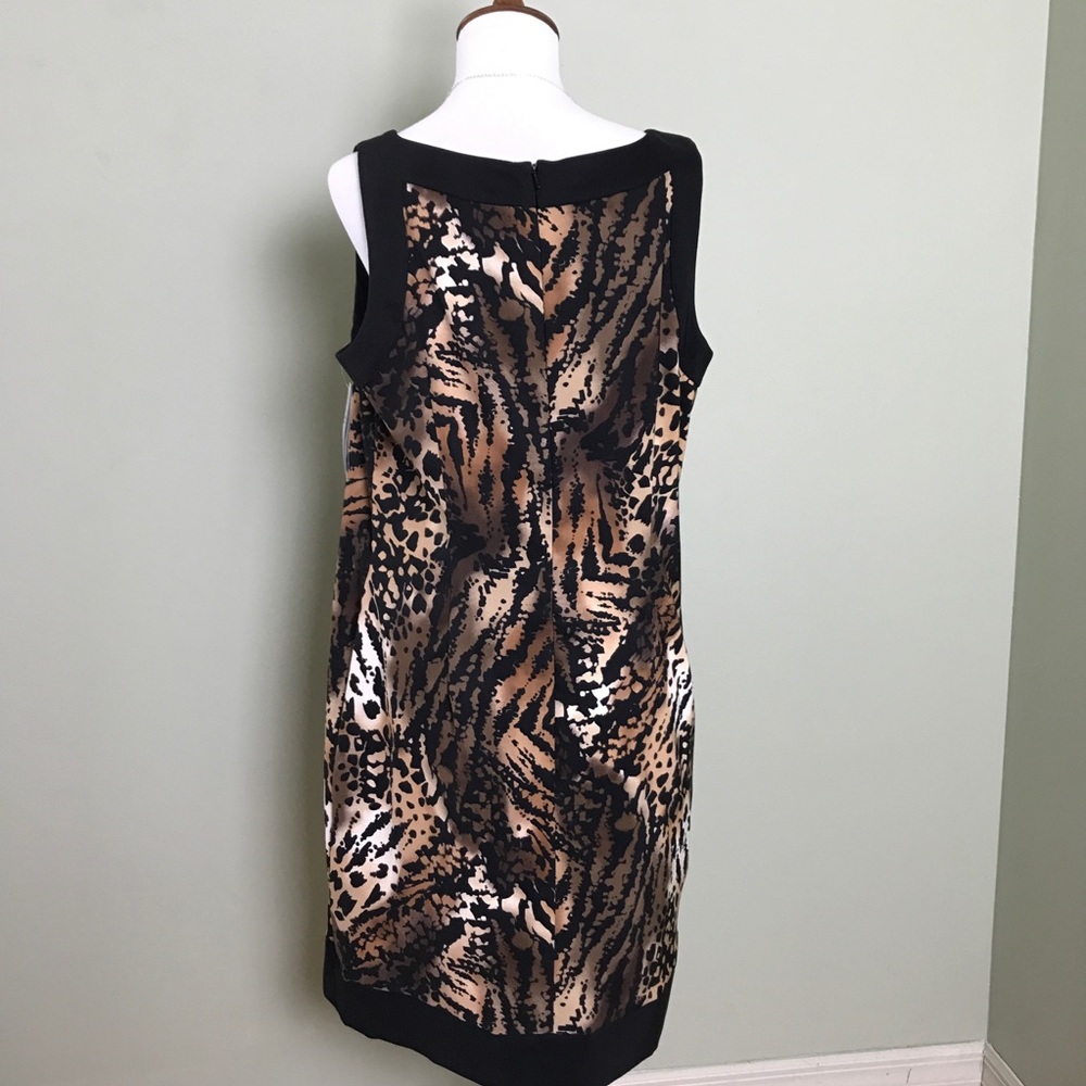 AB Studio Cheetah Print Sleeveless Shift Dress - Picture 2 of 5