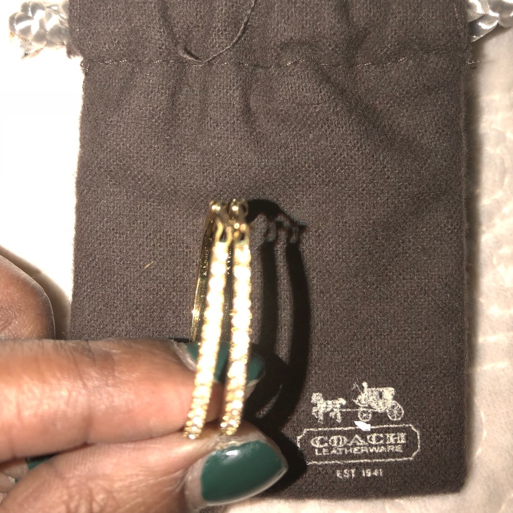 100% Authentic COACH hoop earrings never worn