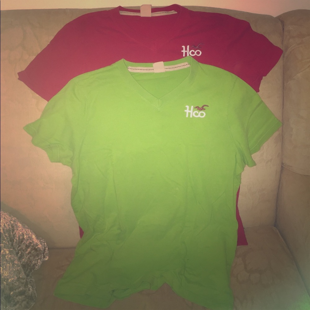 2 Hollister T-shirts, Red and Green